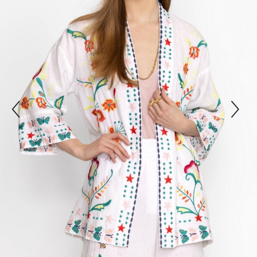 Nwt Johnny Was Linen Kimono   XS